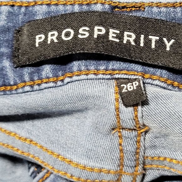 Prosperity Jeans Womens Size 26P Skinny Low Rise Dark Wash Ripped Denim - Picture 6 of 6